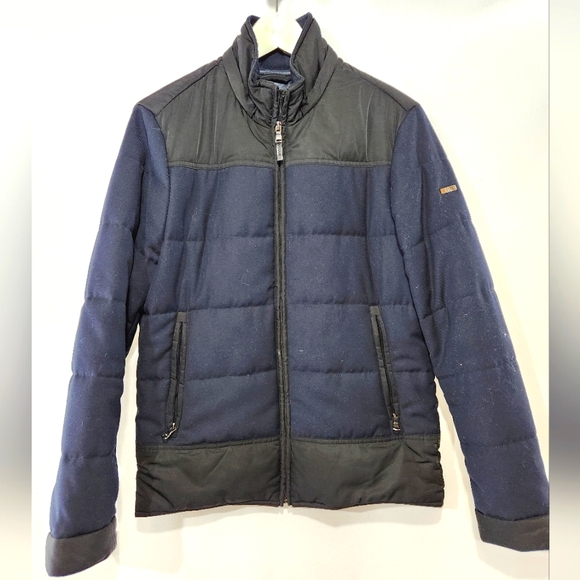 Trendy LAB PAL ZILERI Navy Blue Grey Thermal Layer Padding Puffer Jacket 46 EU - Picture 1 of 11